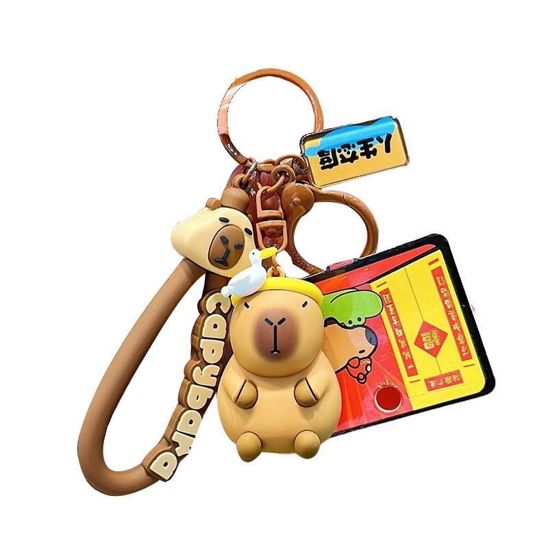 Animal Capybara Playful Party Keychain Cute Cartoon Silicone Accessory Keys For