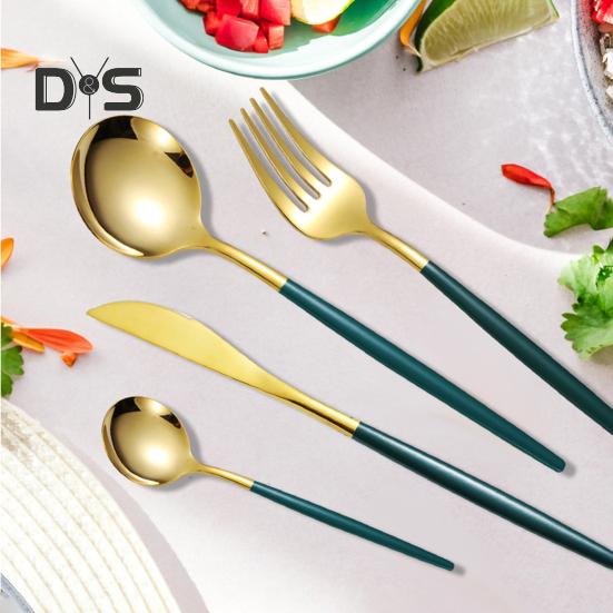 24 ks Sada nádobí z nerezové oceli Sada zrcadlového leštěného příboru pro domácí restauraci Vidličky Sada kráječů lžiček pro každodenní použití