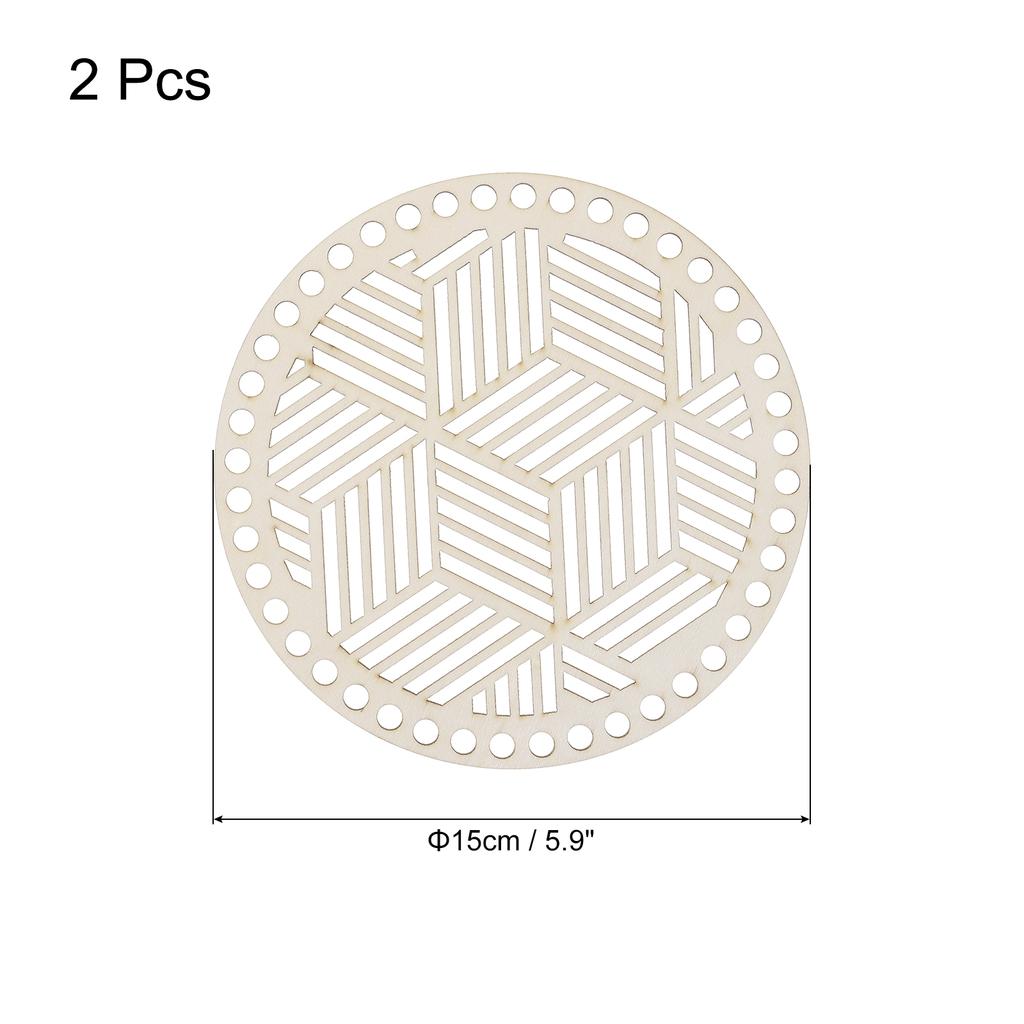 2 Stück Holzboden für Körbe Kreisbasis Holzfarbe Unterlage für DIY Stricken Häkeln Boden Zubehör DIY Weben Korbboden