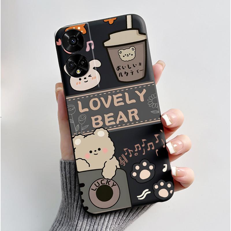 For TCL 50 5G T613K Case Cute Cat Cartoon Astronaut Black Silicone Soft Phone Cover for TCL 50 XE NxtPaper TCL50 50XE 5G Bumper