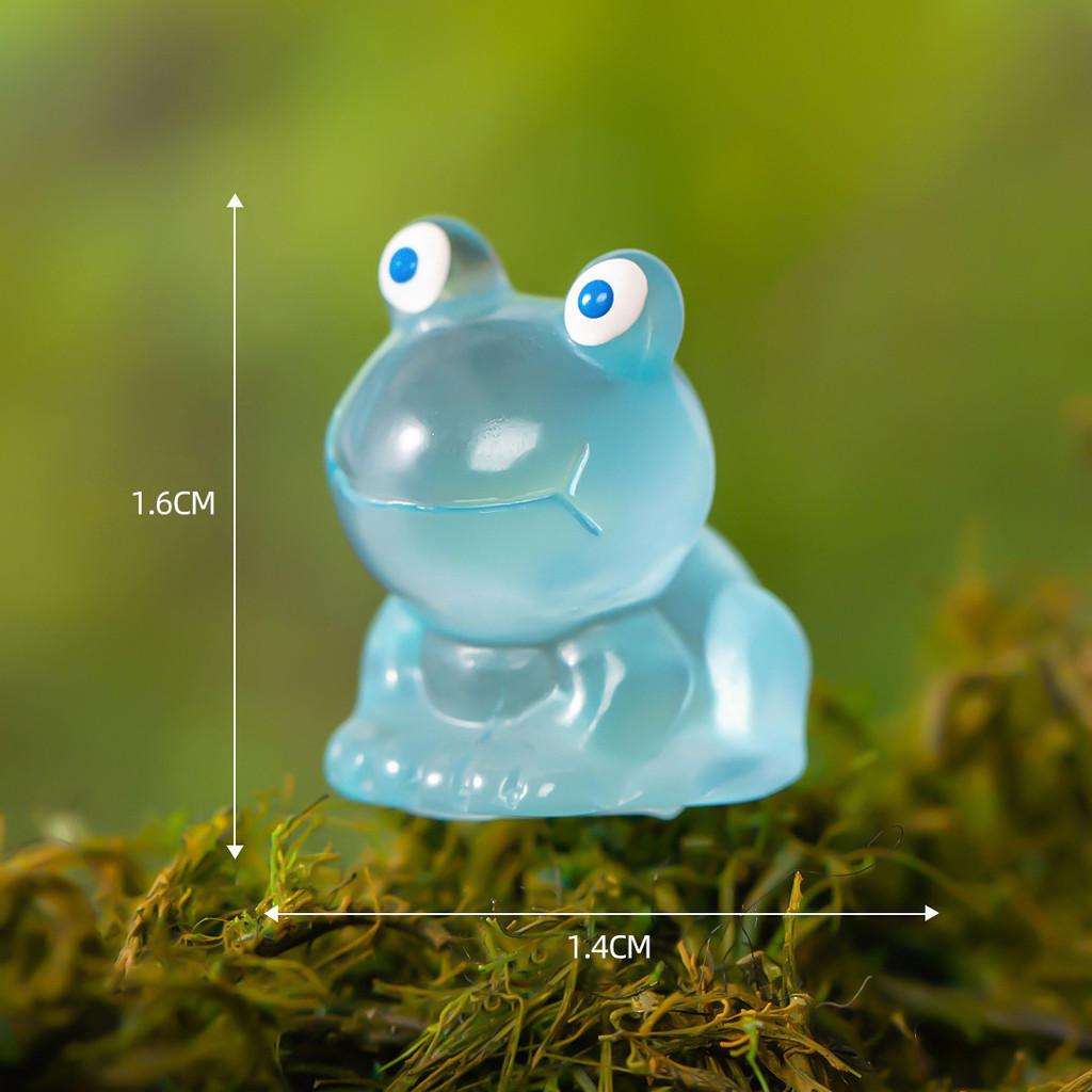 Colorful Glowing Little Frog Resin Figurine Adorable Cartoon Animal Decor