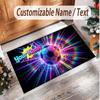 Soccer Theme Soft Crystal Velvet Rug Custom Name & Text Print Non Slip Floor Rug for Bedroom Living Room