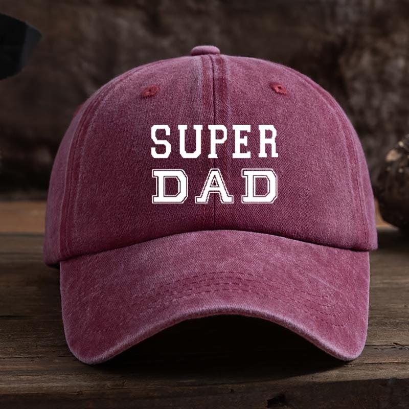 Super Dad Letter Print Baseball Hat Fashionable Versatile Peaked Cap Outdoor Men's Hat Trend