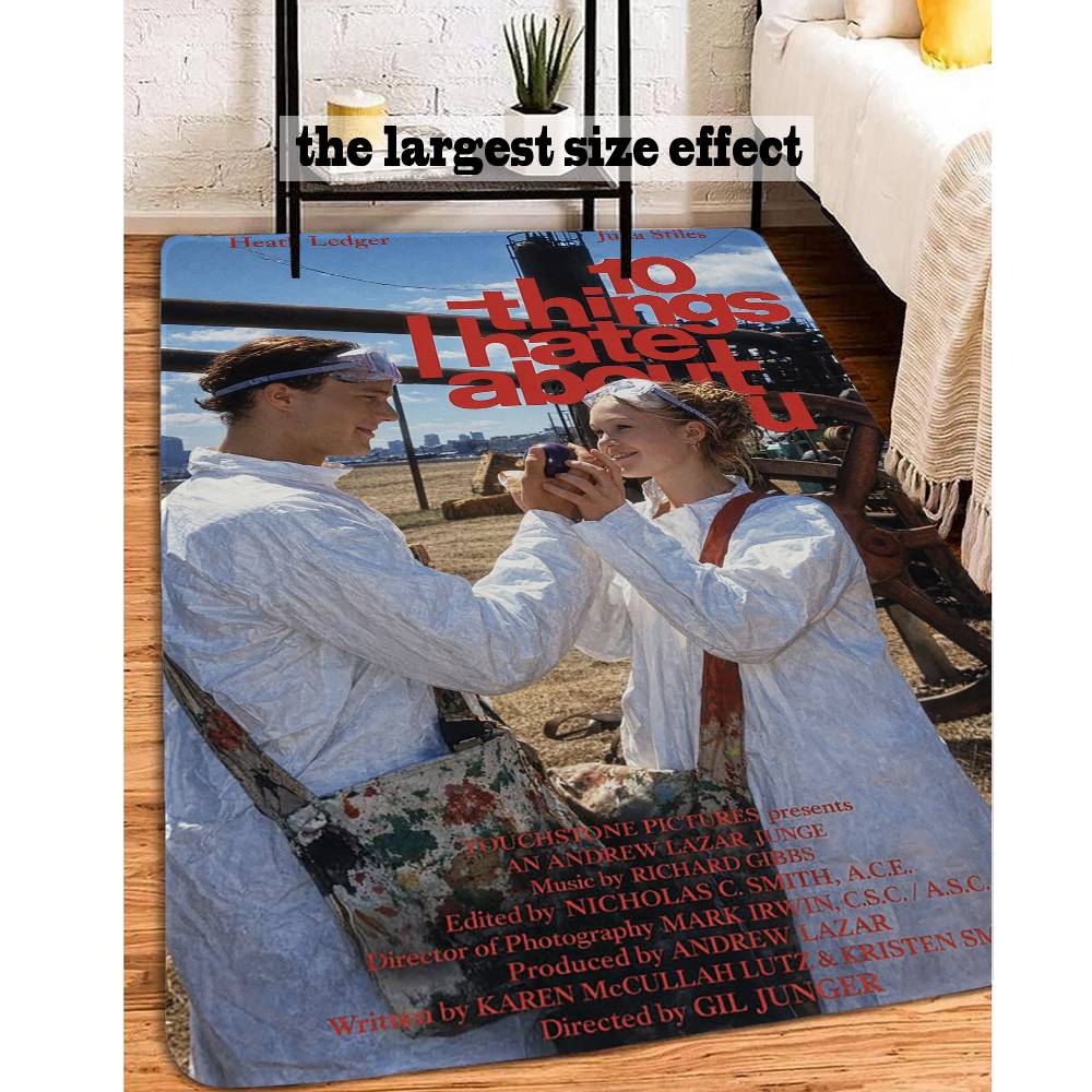 Vintage 10 Things I Hate About You Movie Floor Mat Style Soft Bedroom Floor House Laundry Room Mat Anti-skid Household Carpets