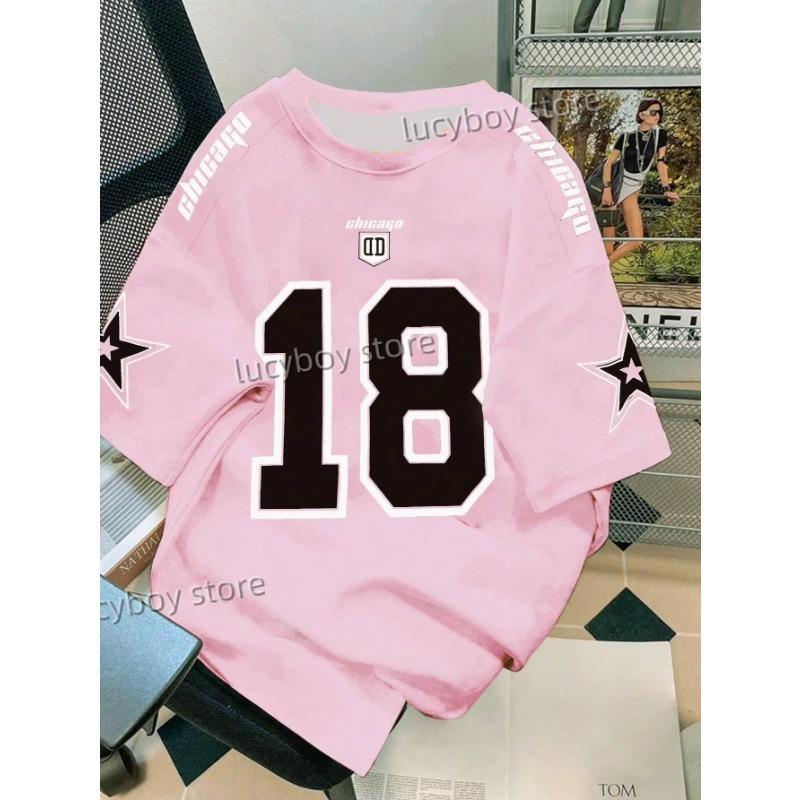 Mens 3D Number 18 Printed Short Sleeve T Shirt Man V Neck Sportwear Brooklyn Racing Football Tee Vintage Casual Tops Men Clothes