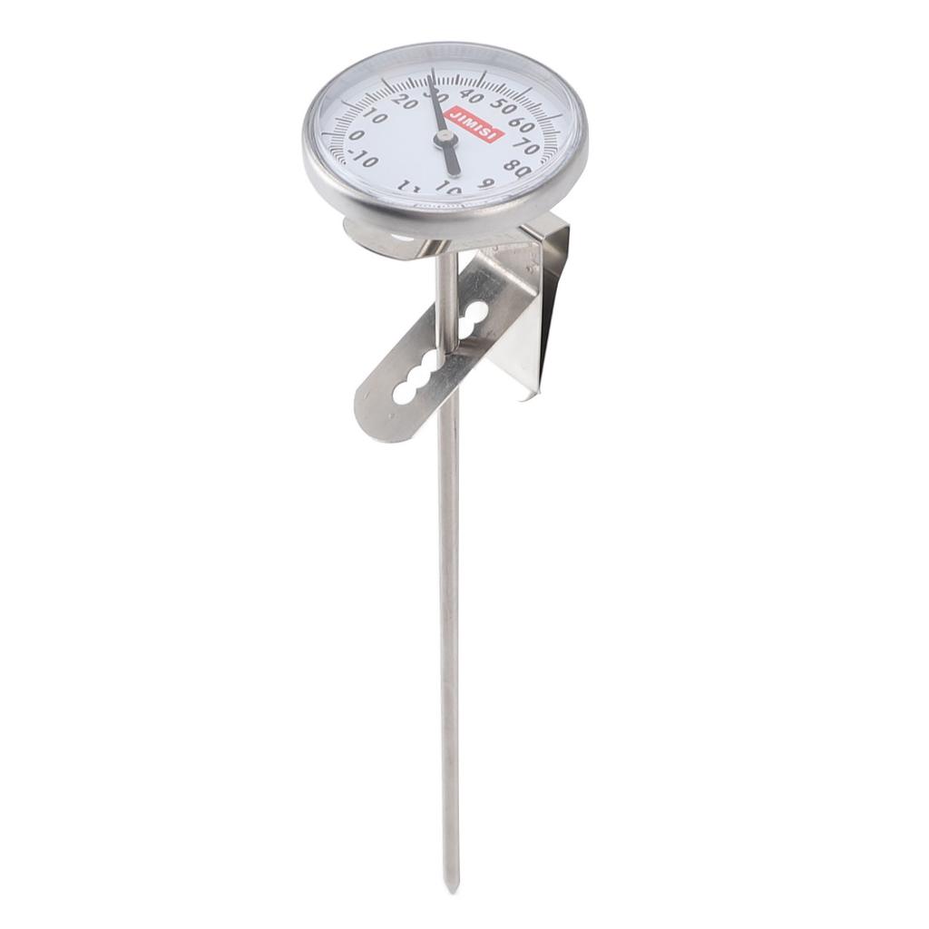 Milk Thermometer Professional High Accuracy Long Stem Stainless Steel Dial Thermometer for Coffee