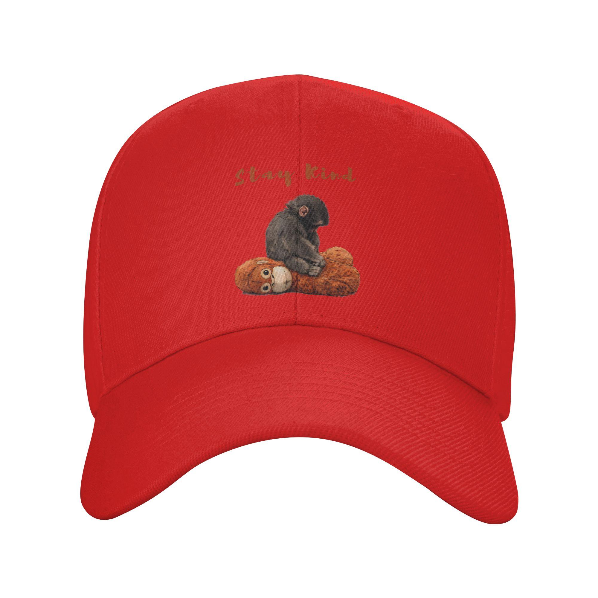 Monkey Punch Stay Kind Casual Baseball Cap  Outdoor Gym Hip Hop Hats Summer Adjustable Unisex Men Fashion Snapback Cap One Size