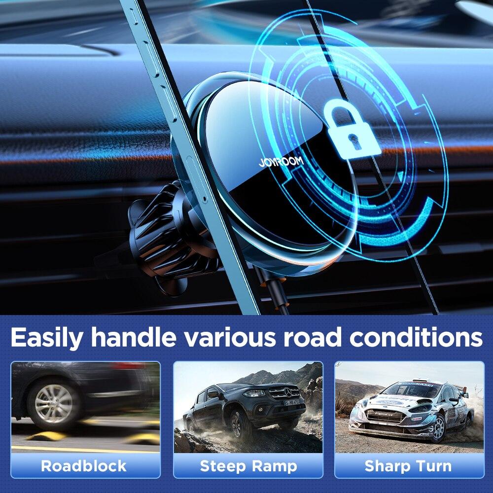 Wireless Charging Magnetic Car Phone Holder Wireless Charger For iPhone 14 13 12 Pro Max Bluer Light Phone Holder In Car