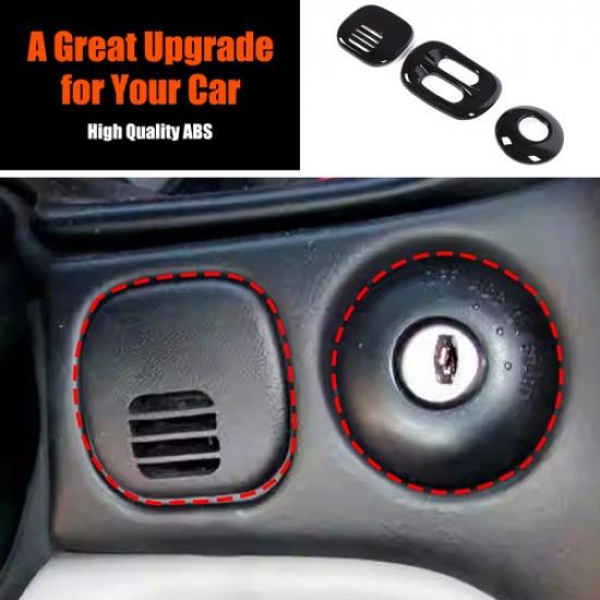 Glossy Piano Black ABS Fog Light Switch Bezel Trim For Corvette C5 1998-2004