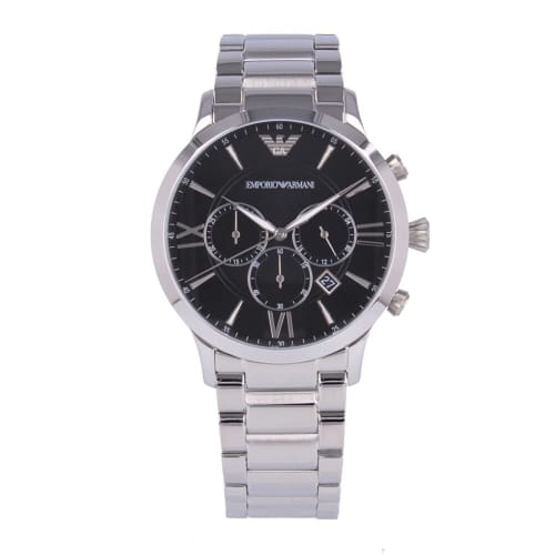 EMPORIO ARMANI Men's Quartz Chronograph Watch, Metallic Silver/Black, AR11208