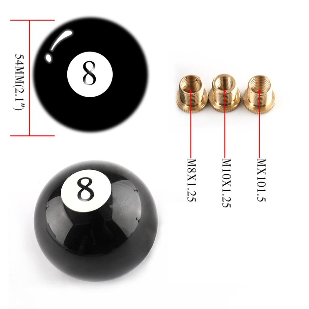 8 Eight Pool Billiard Ball Gear Shift Knob w/ Adapter Universal Vehicle AT/MT Shifter Lever Head Black High Quality Dropship