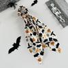 Halloween Ribbon Scrunchie Satin Scrunchies for Women, Funny Pumpkin Printed Elastic Hair Ties, Comfortable Band Soft Ponytail Holders, Decorative