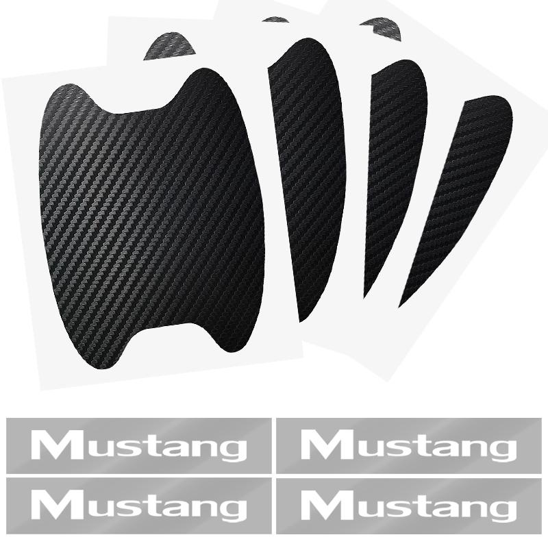 Car Door Sticker Carbon Fiber Scratches Auto Handle Protection Film For Ford Mustang Spoiler Shelby GT 350 500 Cobra E Focus 2 3 MK3 Kuga