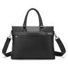 Mens PU Leather Business Briefcase Messenger Bag With Laptop Compartment 14 Inch Waterproof Commuter Shoulder
