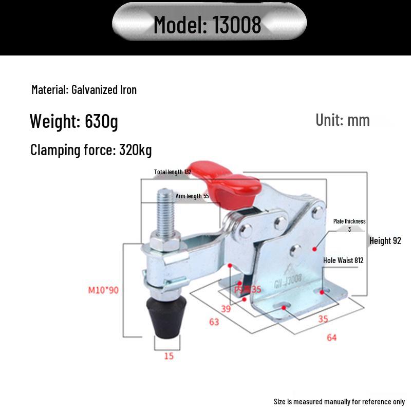 XB-101-A Adjustable 304 Stainless Steel Quick Latch Clamp for Workpiece Fixing