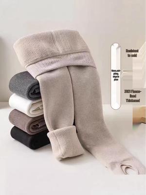 Girls' Fleece-Lined Tights: Warm Velvet Base Layer with Foot Covers for Autumn and Winter.