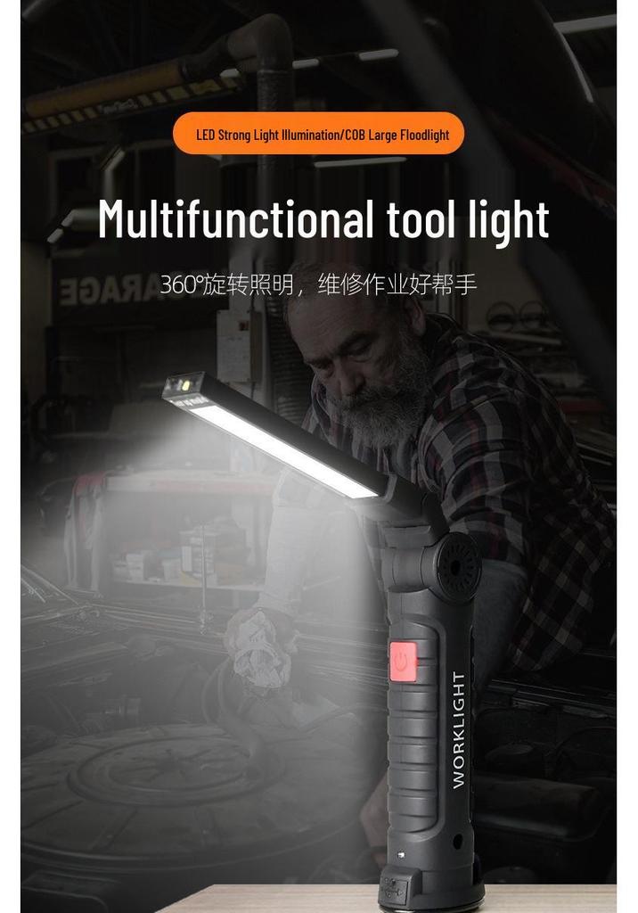 LED Foldable Magnetic Work Light - Outdoor COB Flashlight for Car Repair & Inspection