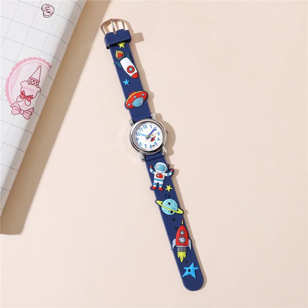 

Spaceman Children Watch For 1-15 years old Boys Soft Silicone Cartoon Kid Wristwatch Clock синій