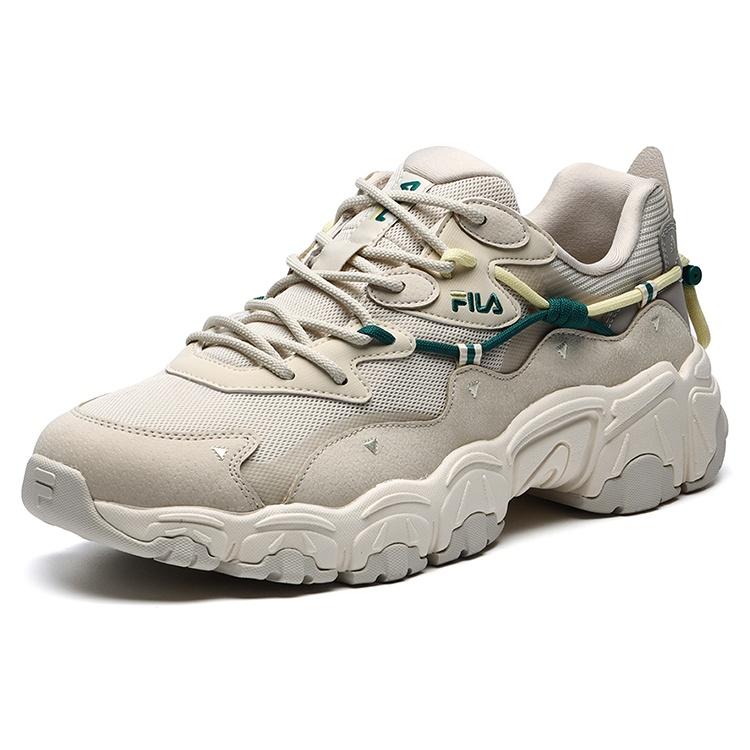 FILA Fashion Sneakers Mesh, Textile, Synthetic Leather Low top Casual Shoes Men's Beige F12M134108FAB