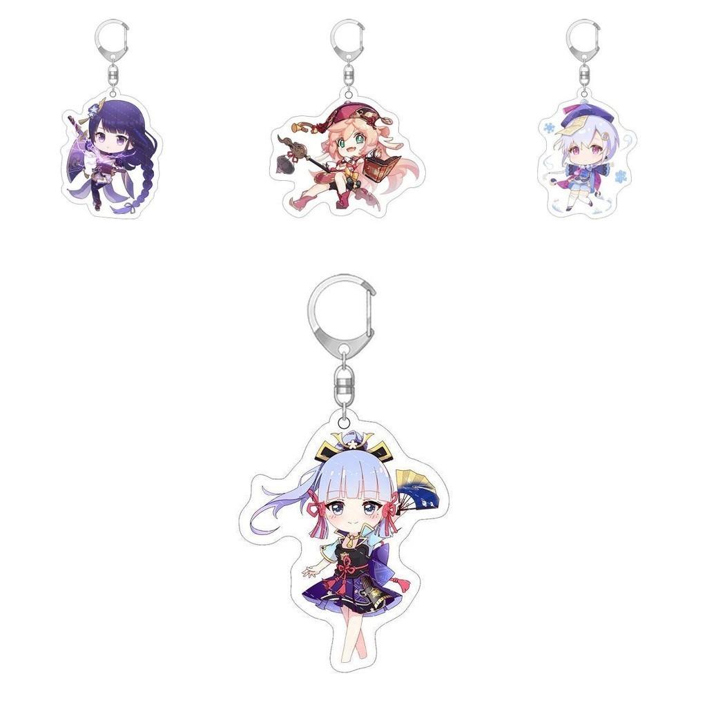 Cute Genshin Impact Key Chain Anime Cartoon Kawaii Keyring Pendant Acrylic Gift