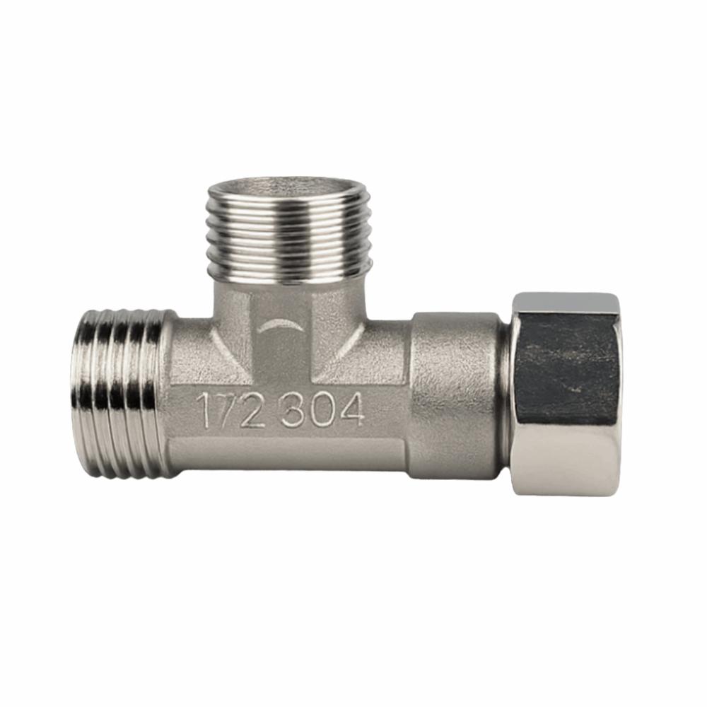 2PCS Stainless Steel Pipe Joint 3 Way 3 Way Diverter Durable Water Pipe Connector  Home Water System