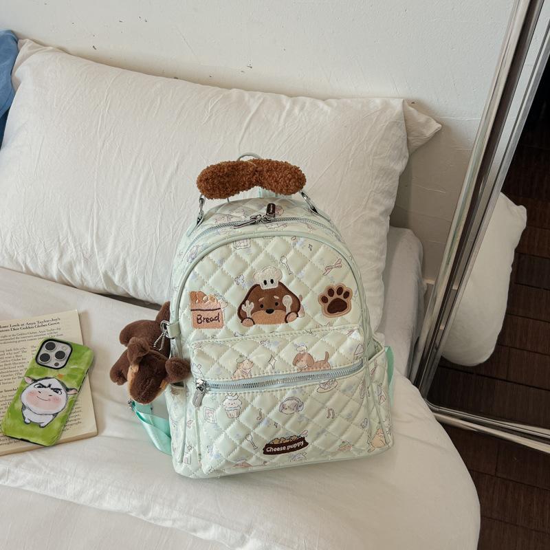Schoolbag fun embroidery puppy dog cartoon backpack Korean version trendy new foreign style cute schoolbag travel small backpack