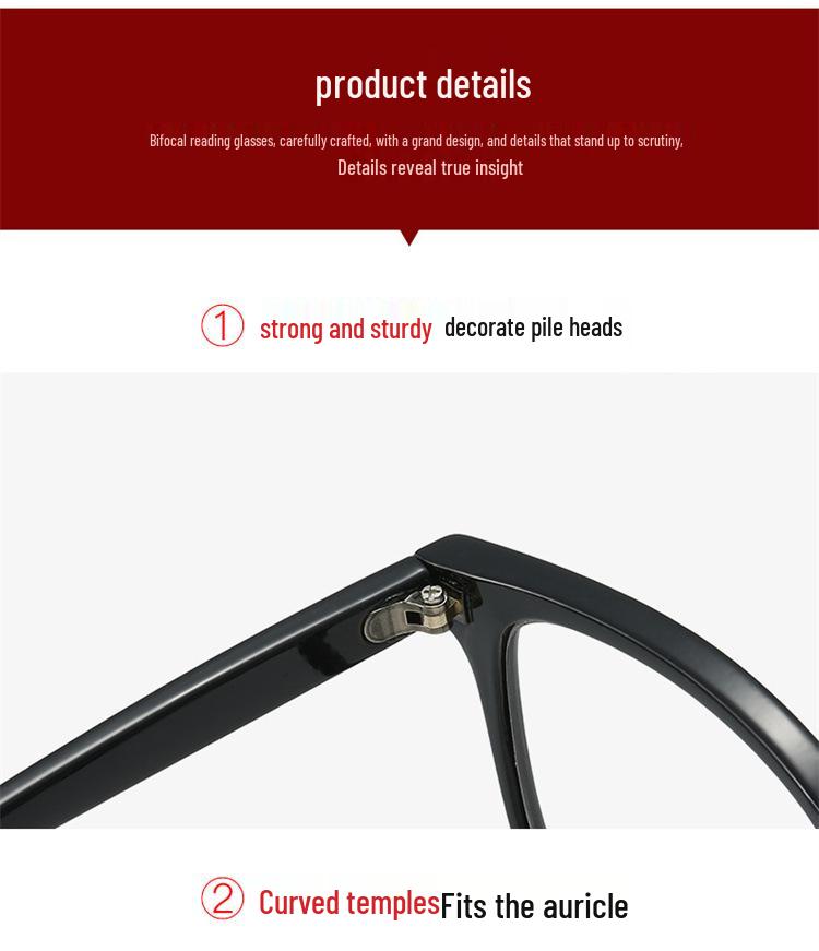 Women's Retro Square Multifocal Anti-Blue Light Reading Glasses for Distance and Near Vision