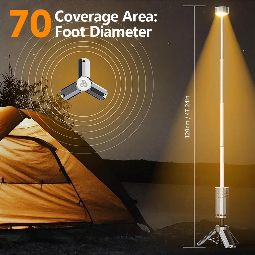 15600mAh Camping Lights Rechargeable Telescopic Portable Tent Magnetic Lantern Collapsible Flashlight Hiking Fishing Travel