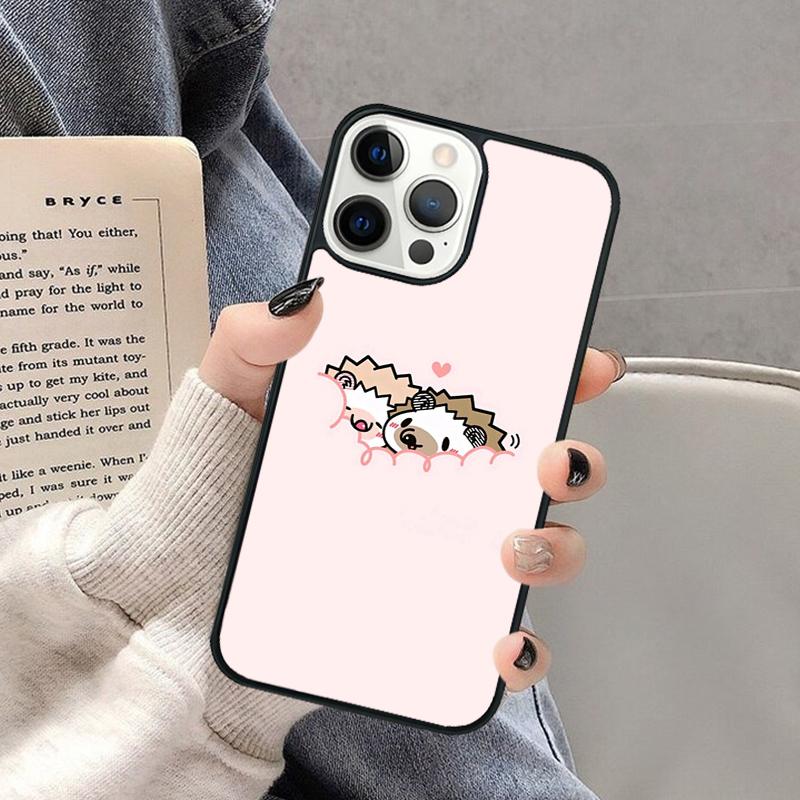 Hedgehog and Balloon Phone Case for iPhone 17 Air 16 16e 15 Plus for Apple 13 11 12 14 Pro Max Cover coque Shell