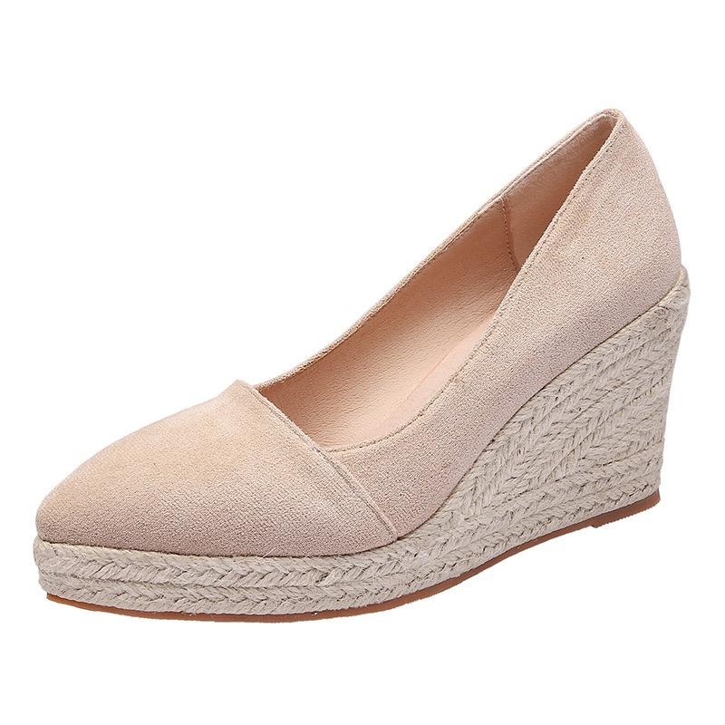 8cm Keilabsatz Komfortschuhe für Damen Luxus Sandalen Riemchen-Sandalen Espadrilles Plateau-Clogs Keilabsatz Mode Geschlossene Damenschuhe