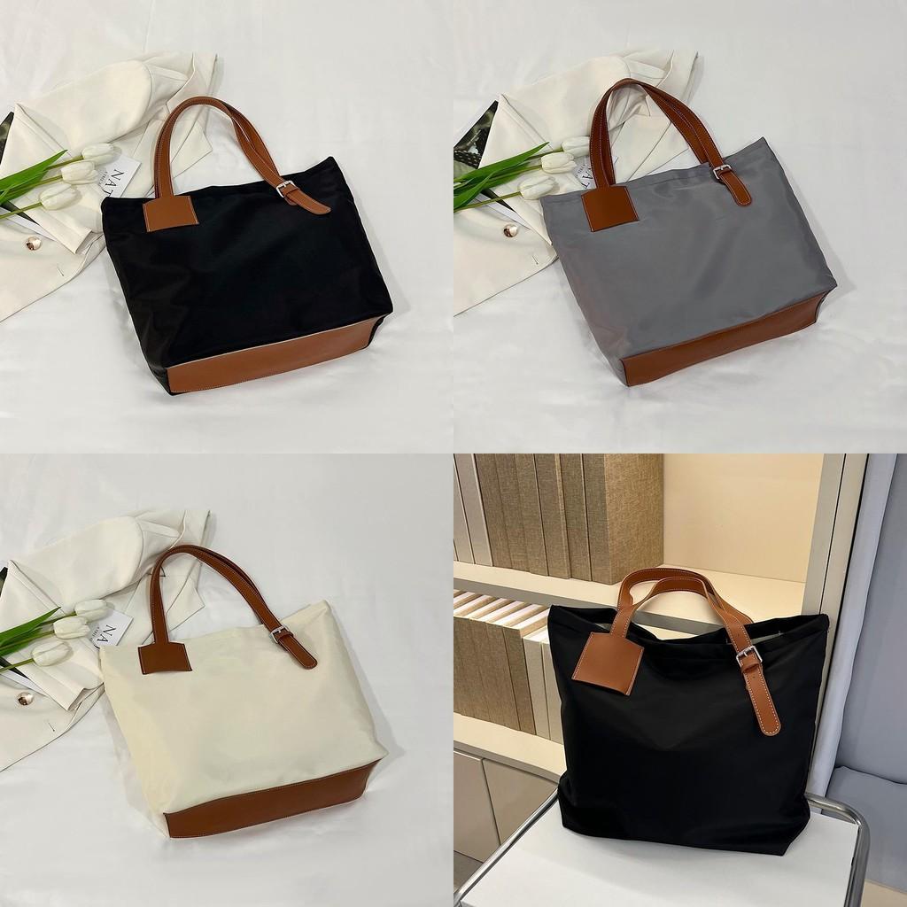 Fashionable Large Capacity Tote Bag Stylish Street Trendy Handbag Available In Black Gray Cream