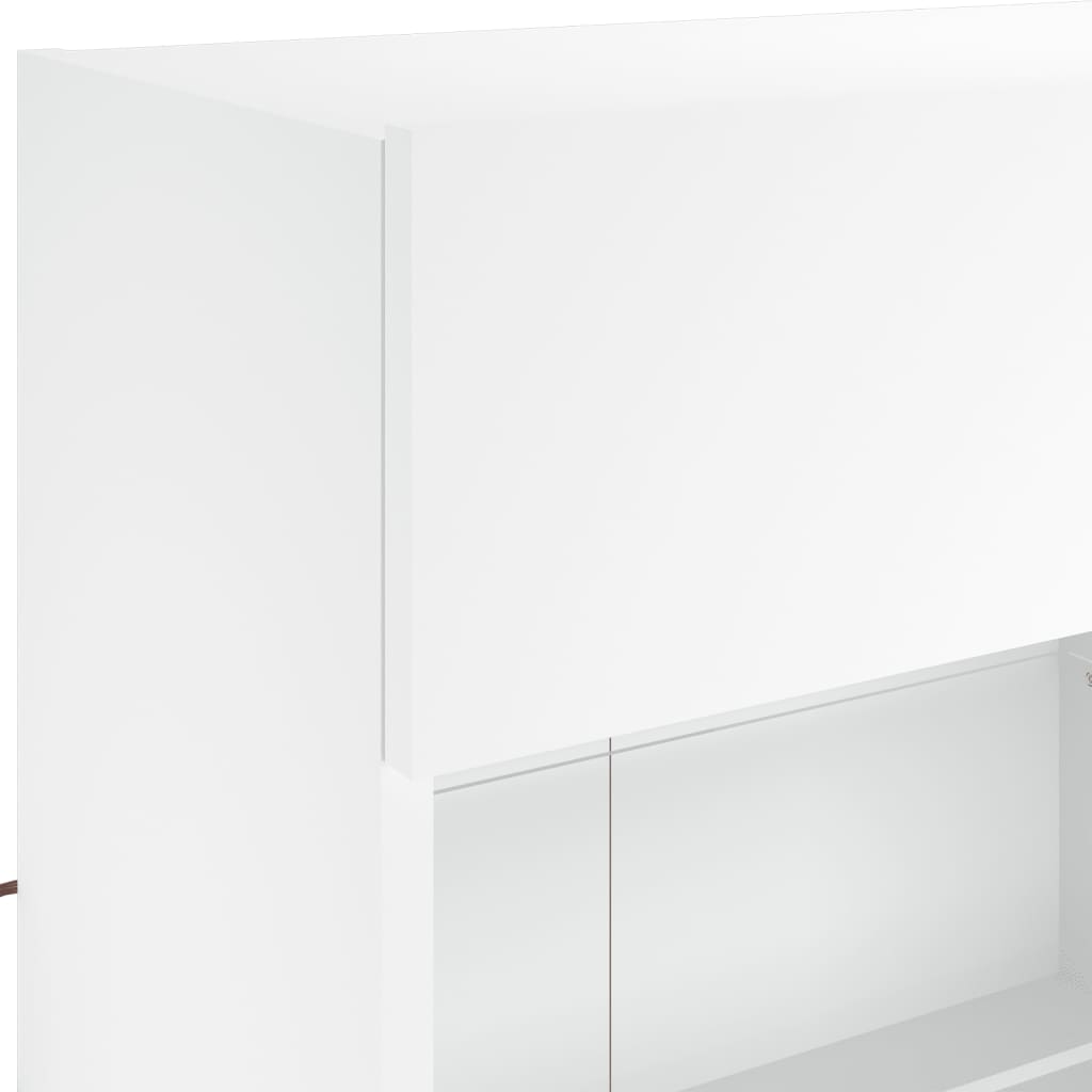 6 Piece TV Wall Unit with LED Lights White