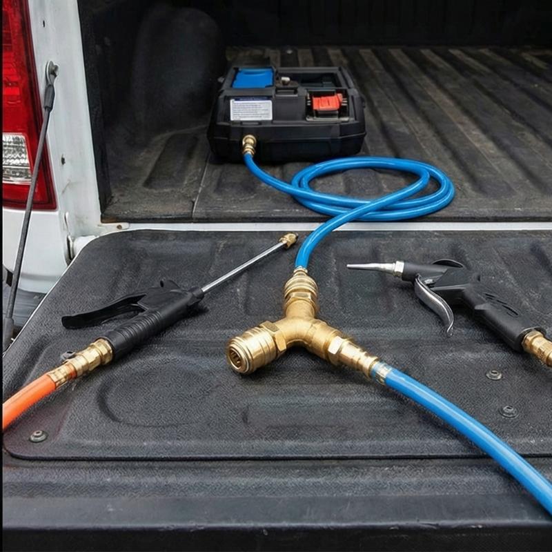 Y Splitters 1/4Inch Air Hose Quick Coupler Compressed Air Distributors 2 Way Air Switches Connectors Pneumatic Tees Joint