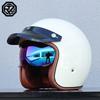 Lightweight Vintage Motorcycle Helmet With Visor Motorbike Riding 3/4 Open Half Helmet Retro Casco Moto 3C & Dot