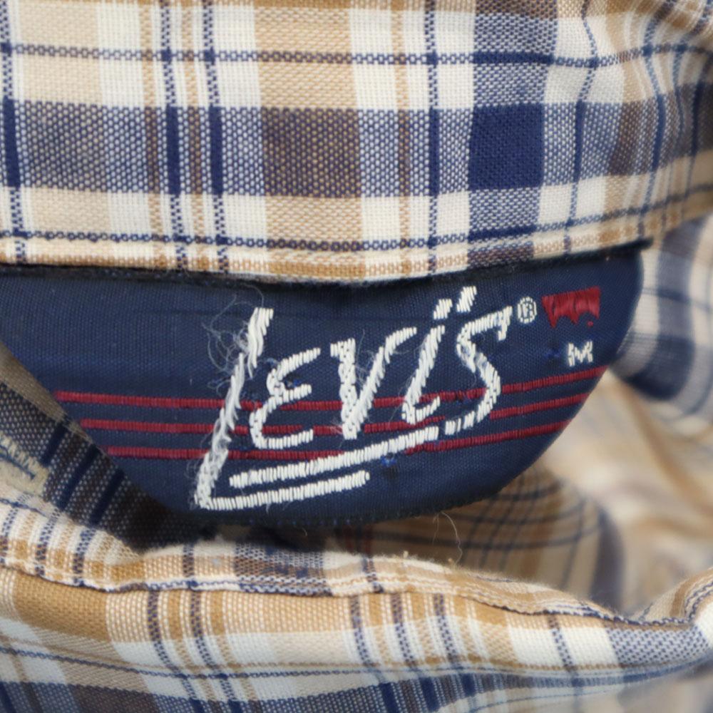Levi's 70s Vintage Check Pattern Long Sleeve Shirt M Beige and Others Men's Used