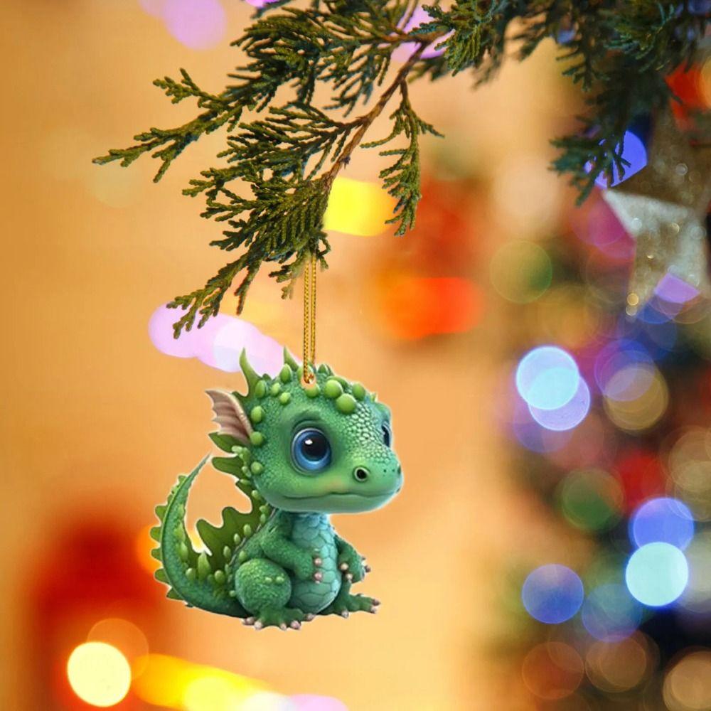 Pandantiv Acrilic de Crăciun Agățat Dragon Zburător Bebeluș Ornament Oglindă Retrovizoare Mașină Mașină