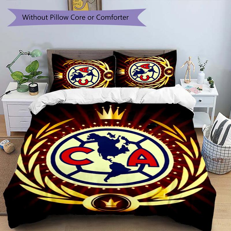 Club América 3pcs Bedding Set Duvet Cover Closure Includes 1 Duvet Cover & 2 Pillowcases for All Seasons Bedroom Home Dorm Decor