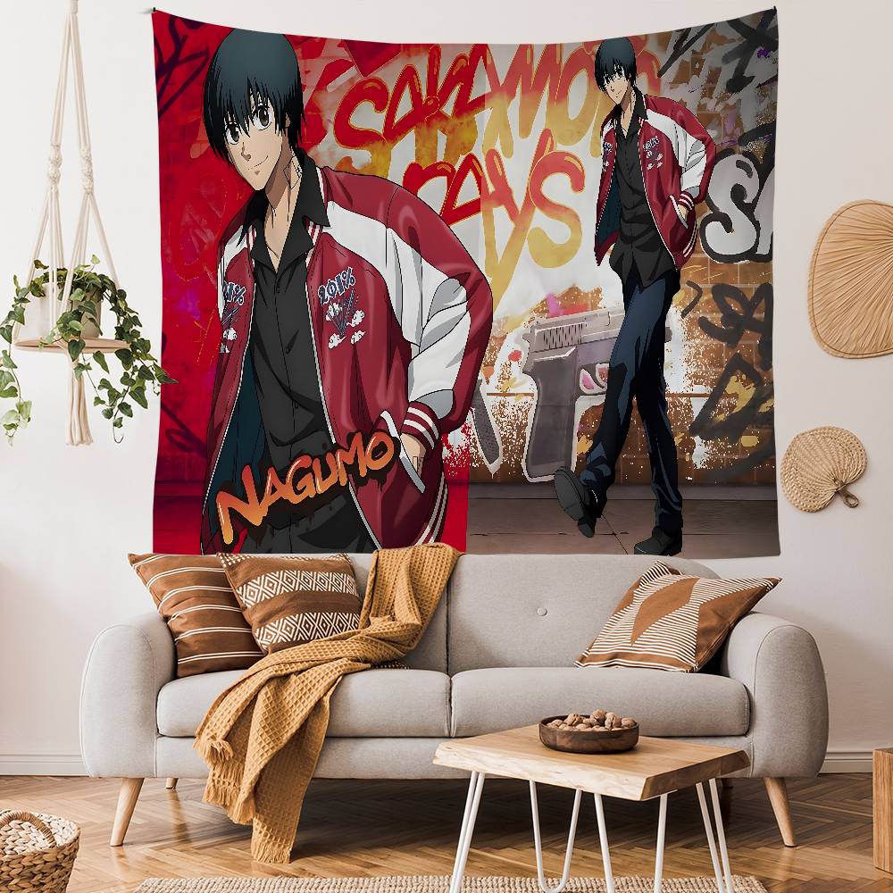 Popular Action Anime Sakamoto Days Tapestry Art Printing Art Science Fiction Room Home Decor Wall Art Decor