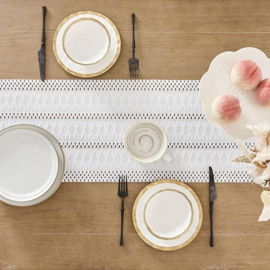 Boho Table Runner Farmhouse Woven Macrame Table Runner Home Decor Rustic