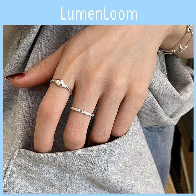 Chic Korean Minimalist Irregular Copper Ring For Women Stylish Adjustable Fashion Accessory