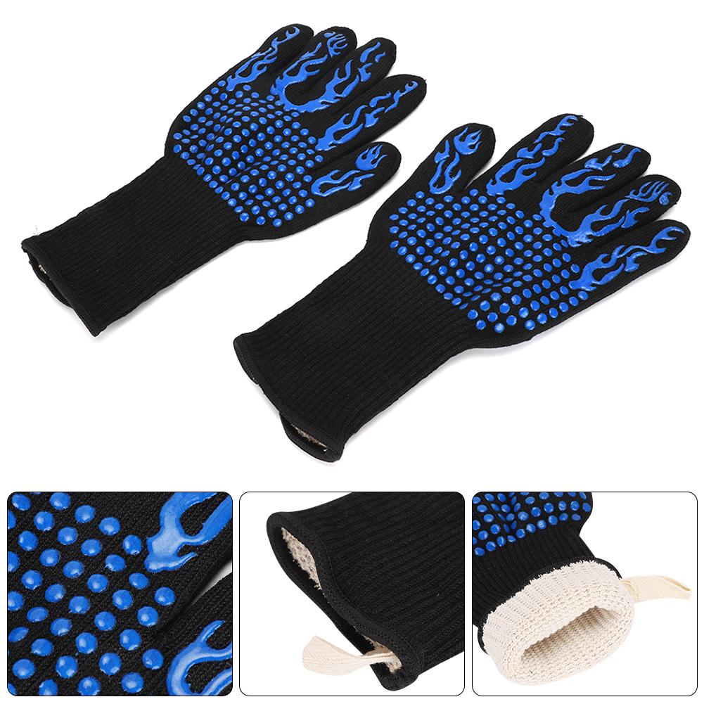 800 Grad Celsius  1482 Grad F Hitzebeständige Brandschutzhandschuhe Flammhemmend Rutschfest für Mikrowellenherd BBQ Backen l