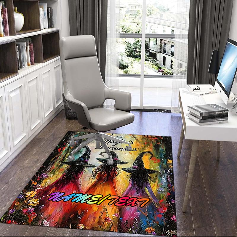 1PC Custom Name Magic Everyday Life Theme Floor Mat Ideal for Living Room, Game Rooms, Office, Bedroom,Floor Mat Playful Design