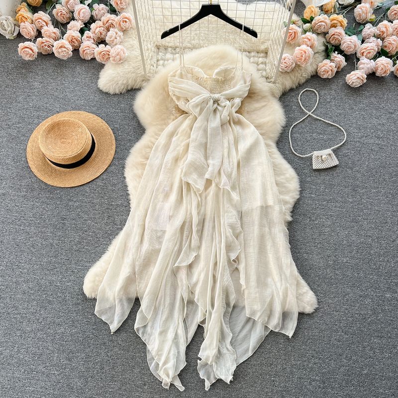 Silm Asymmetrical Chiffon Sling Dress