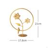 Flowers Sculpture Desk Figure Iron Crafts Metal Statue Figurine for Housewarming, Home, Spring