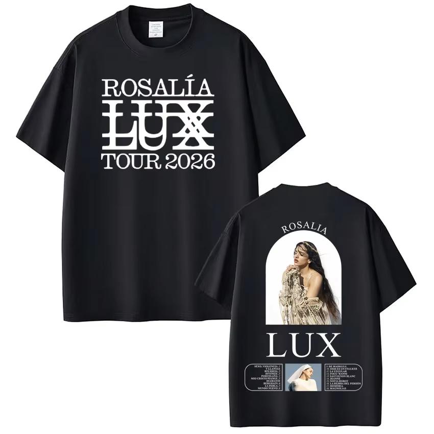 

Rosalía Rosalia LUX Tour 2026 Printed Tshirt Men Women Cotton Aesthetics Loose Tshirts Shortsleeved Fashion Harajuku Tshirts XL
