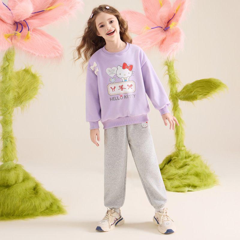 Girls' Sweatshirt and Pants Autumn Set 2024 New Style Medium and Large Children's Clothing Two-Piece Set