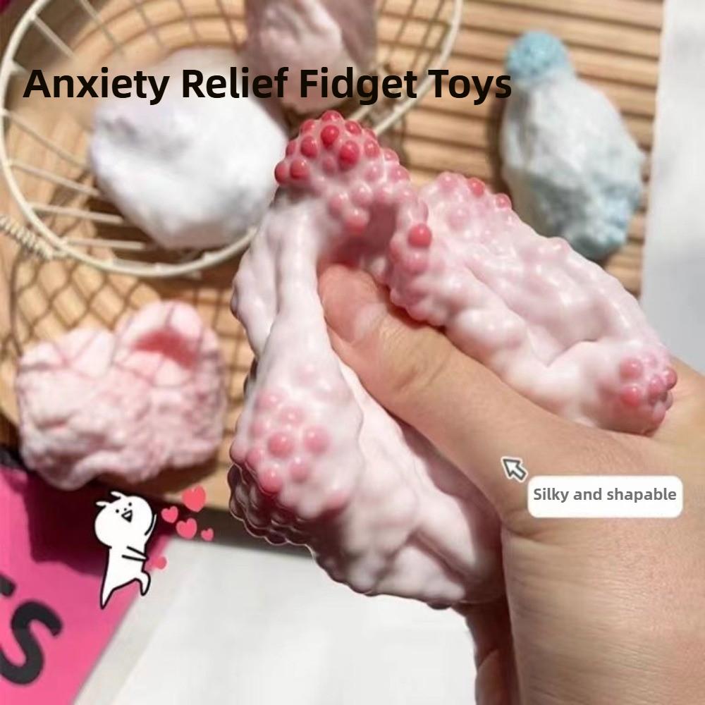 Crunchy Squishy Stress Ball Dual Texture Sensory Toy for Anxiety Relief - Fidget Hand Exercise Relax ADHD Focus Adult Kids Gift