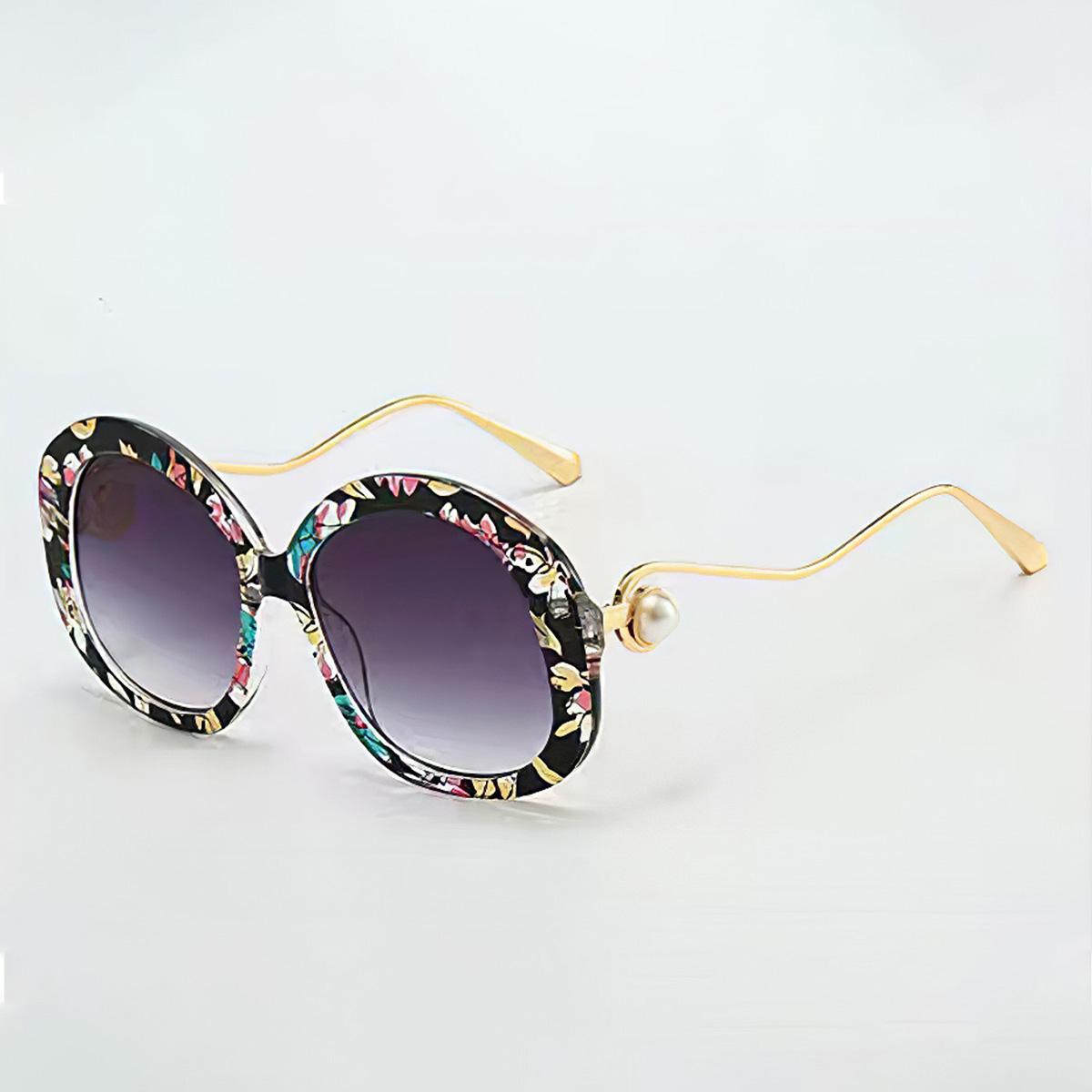 Vintage Sunglasses for Men Exquisite and Stylish Sunglasses with Golden Frame and Pink Yellow Trim Womens Sunglasses