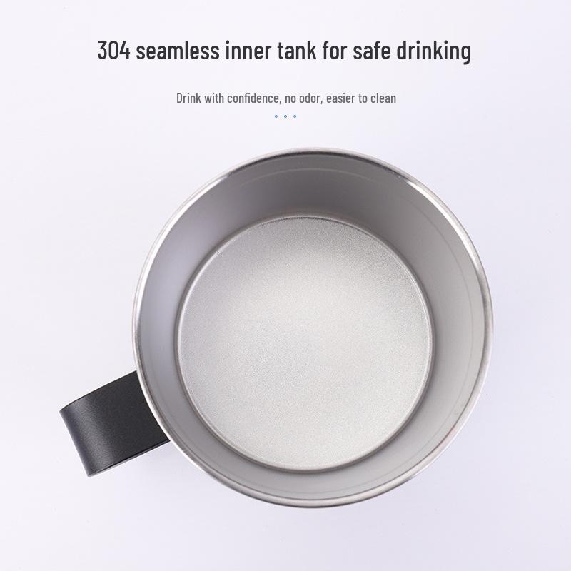 12oz/14oz Stainless Steel Vacuum Flask Mug with Lid & Handle