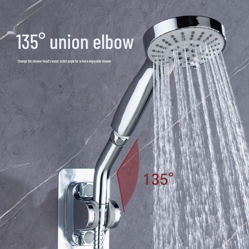Adjustable 5-Degree Split Angle Copper Elbow Handheld Shower Head with Rotating Top Spray